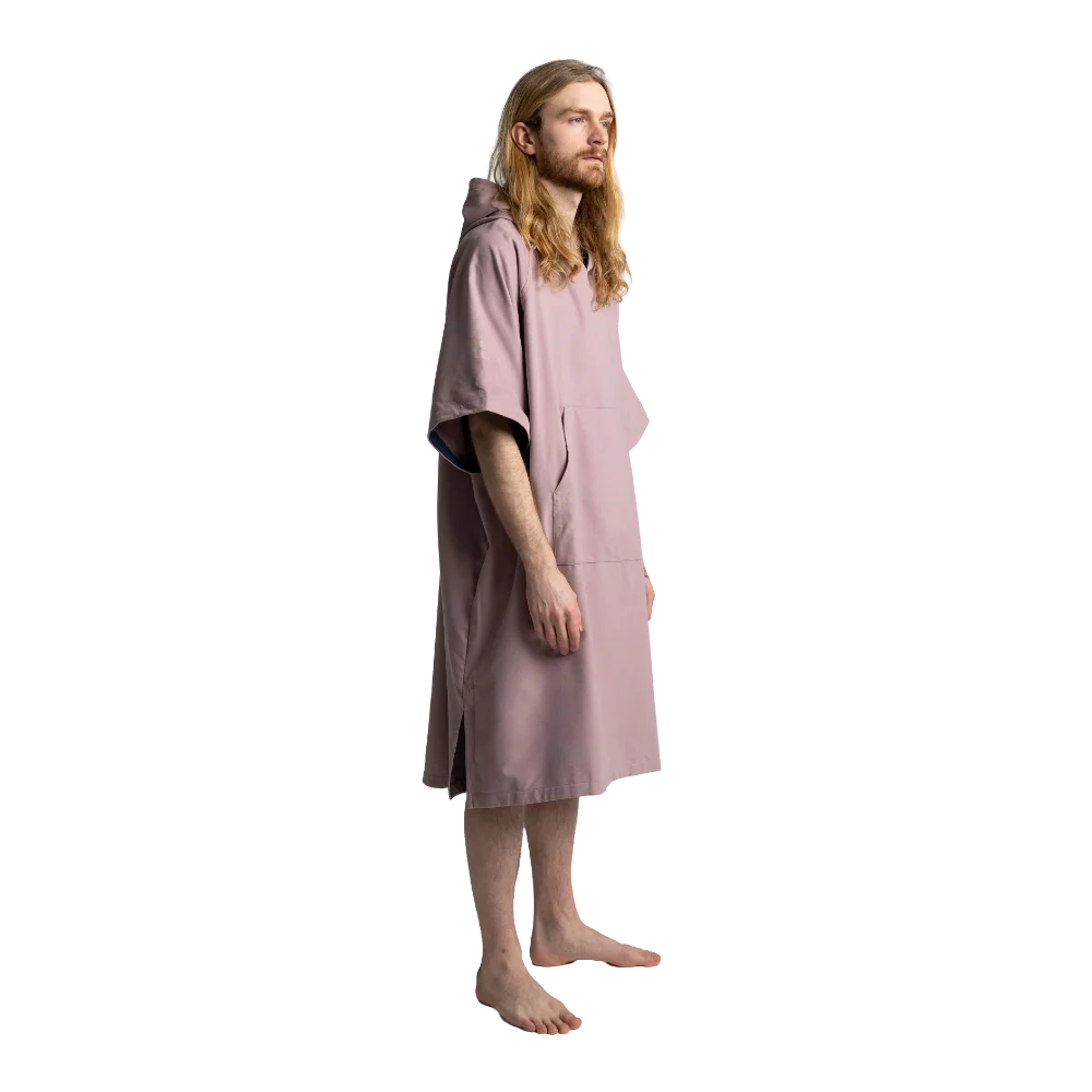 Men's Quick Dry Microfibre Poncho Changing Robe - Salty Pink
