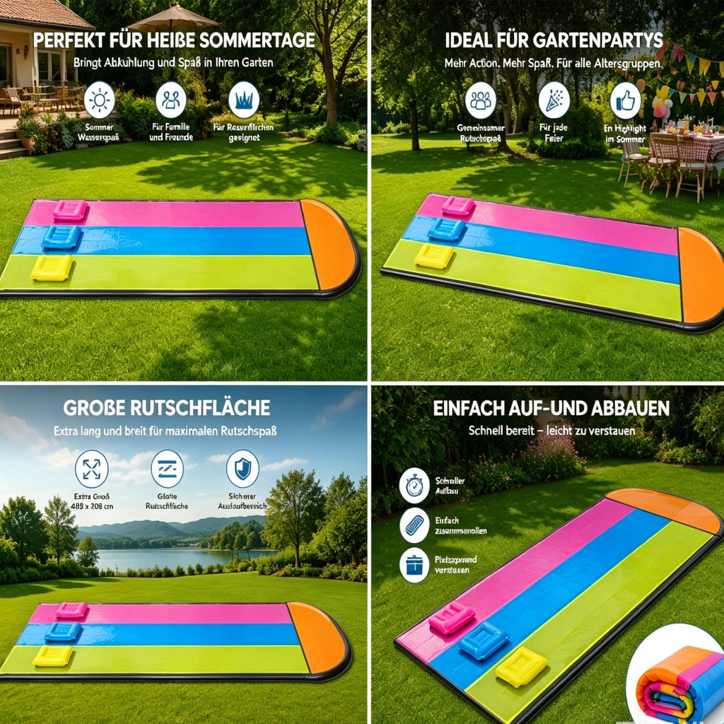 Three-Lane Inflatable Water Slide — Style 4