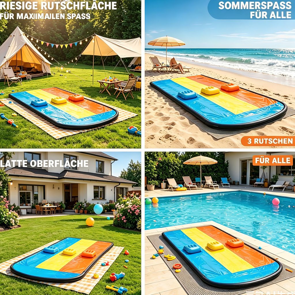 Three-Lane Inflatable Water Slide — Style 5