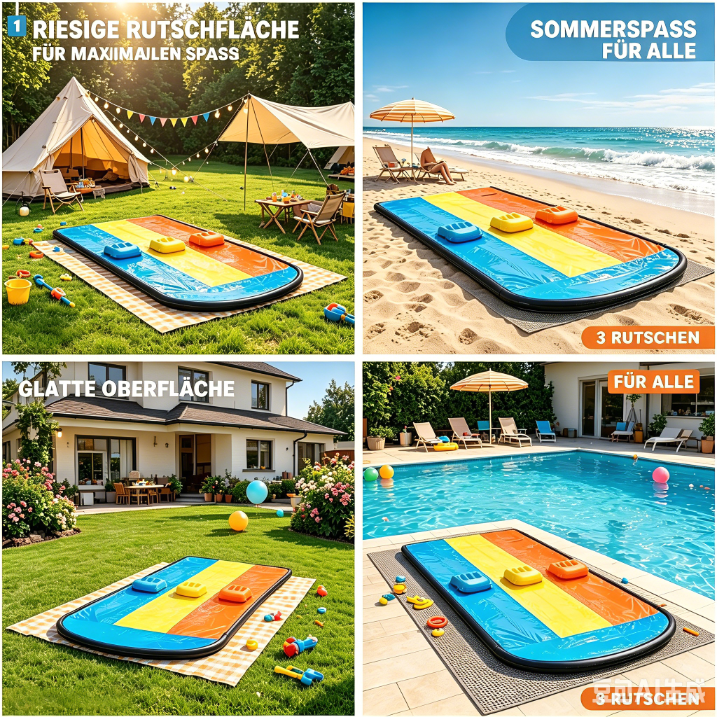 Three-Lane Inflatable Water Slide — Style 5